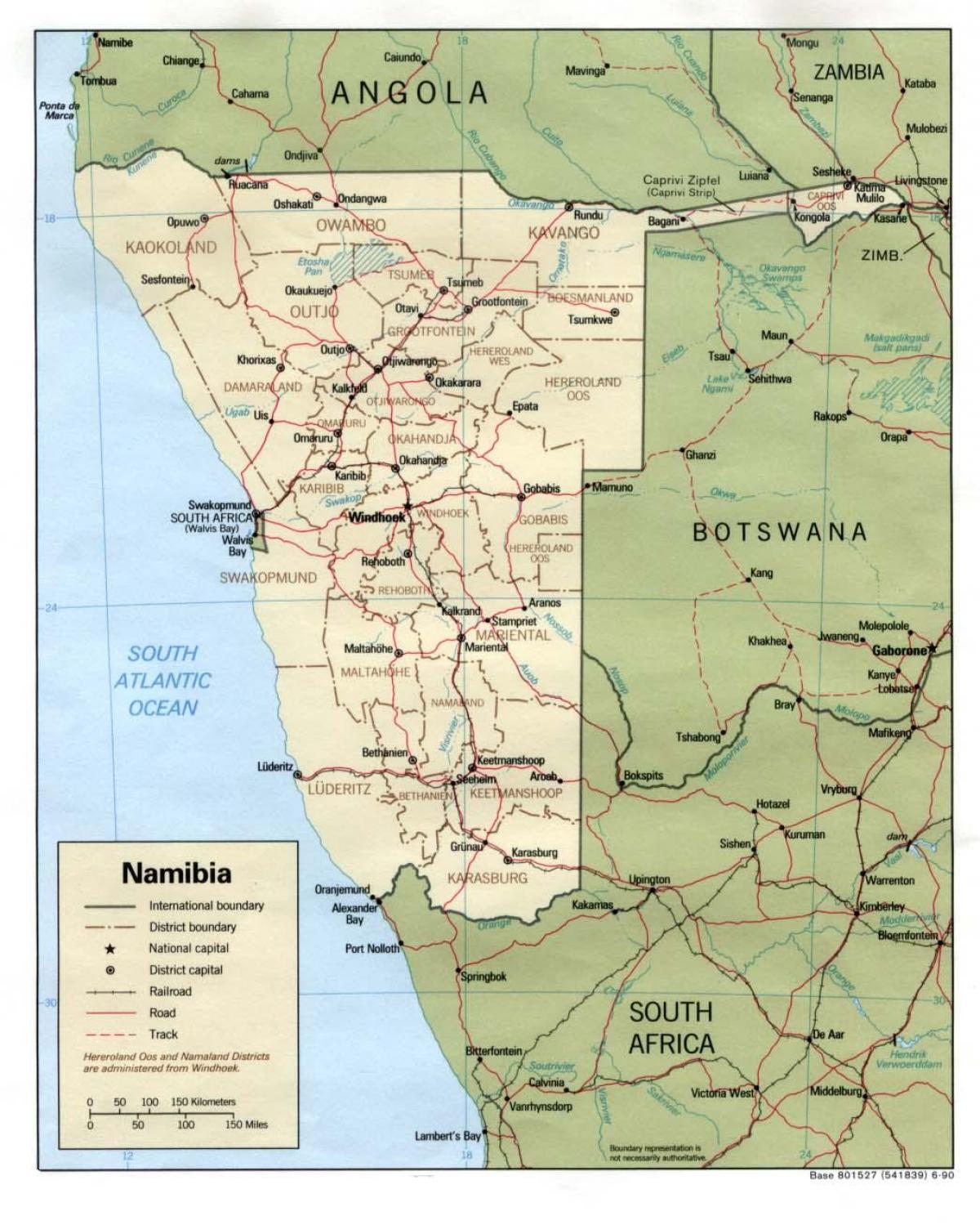 mappa della Namibia