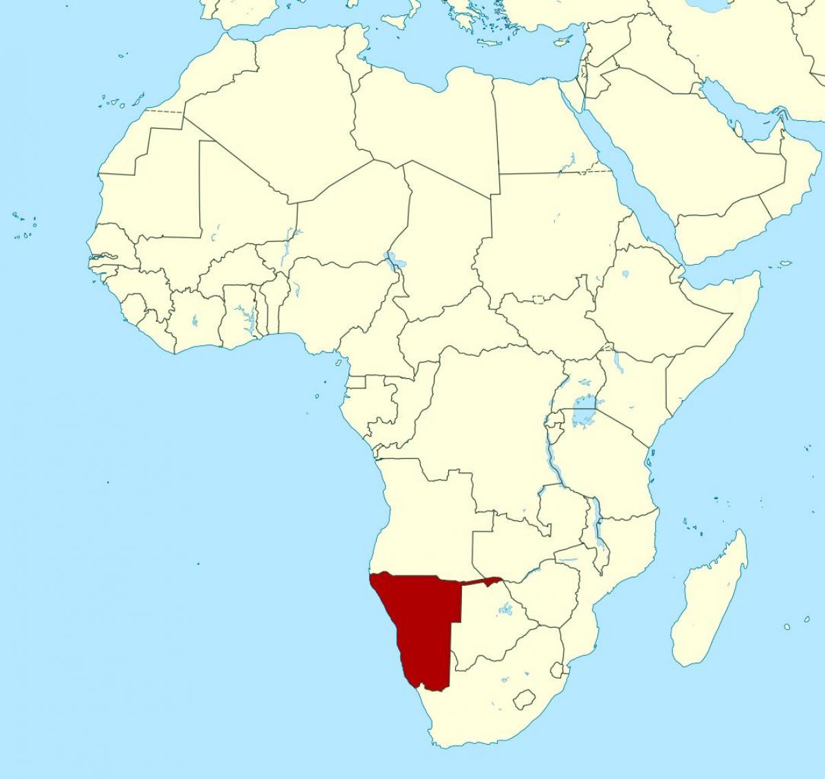 Mappa della Namibia, africa