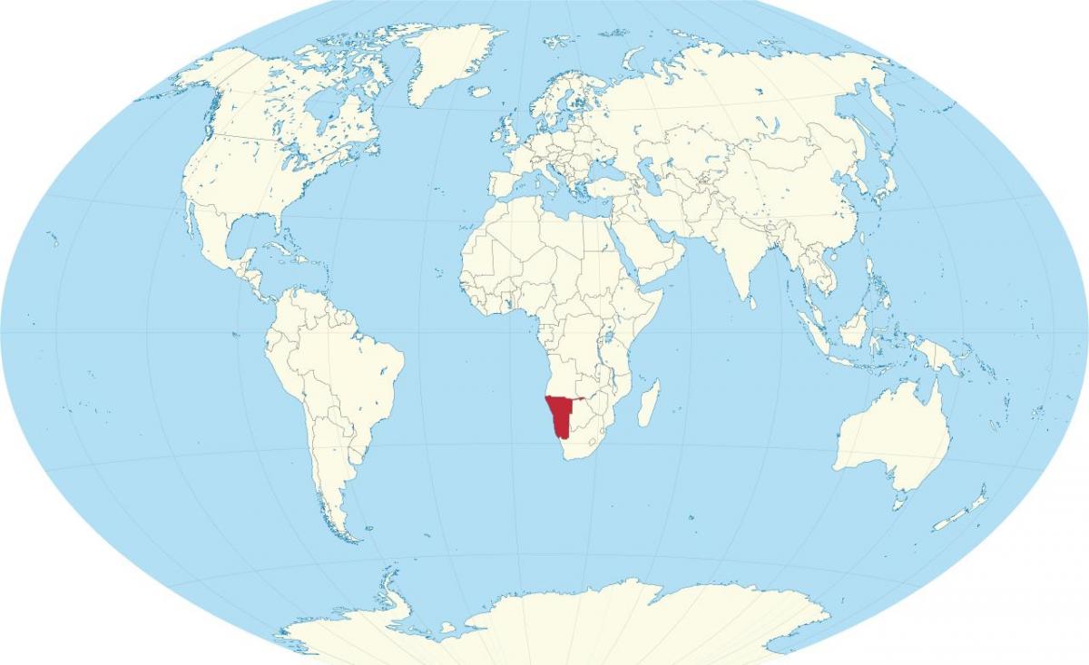 Namibia posizione sulla mappa del mondo